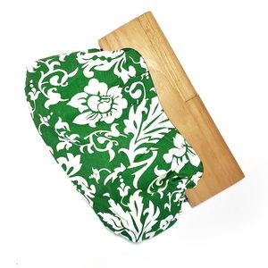 Old Navy Canvas Wood Clutch Purse Bag Tote Floral